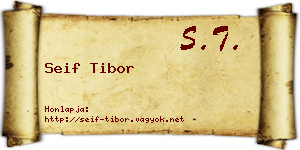Seif Tibor névjegykártya